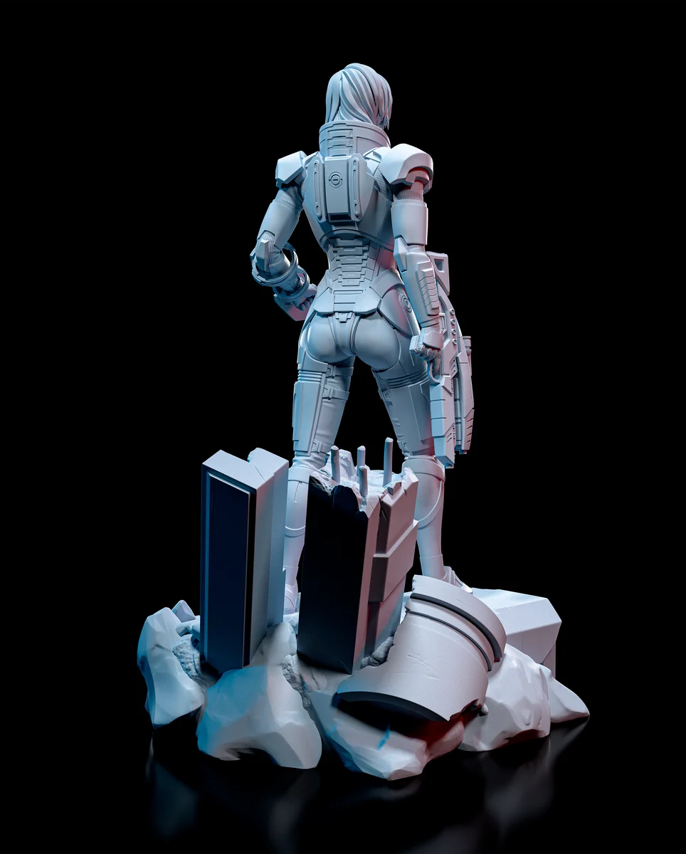 Commander Shepard Female | Fan Art | 3D Printed Resin Model Garage Kit | *Un-Painted* | H3LL Creator 5