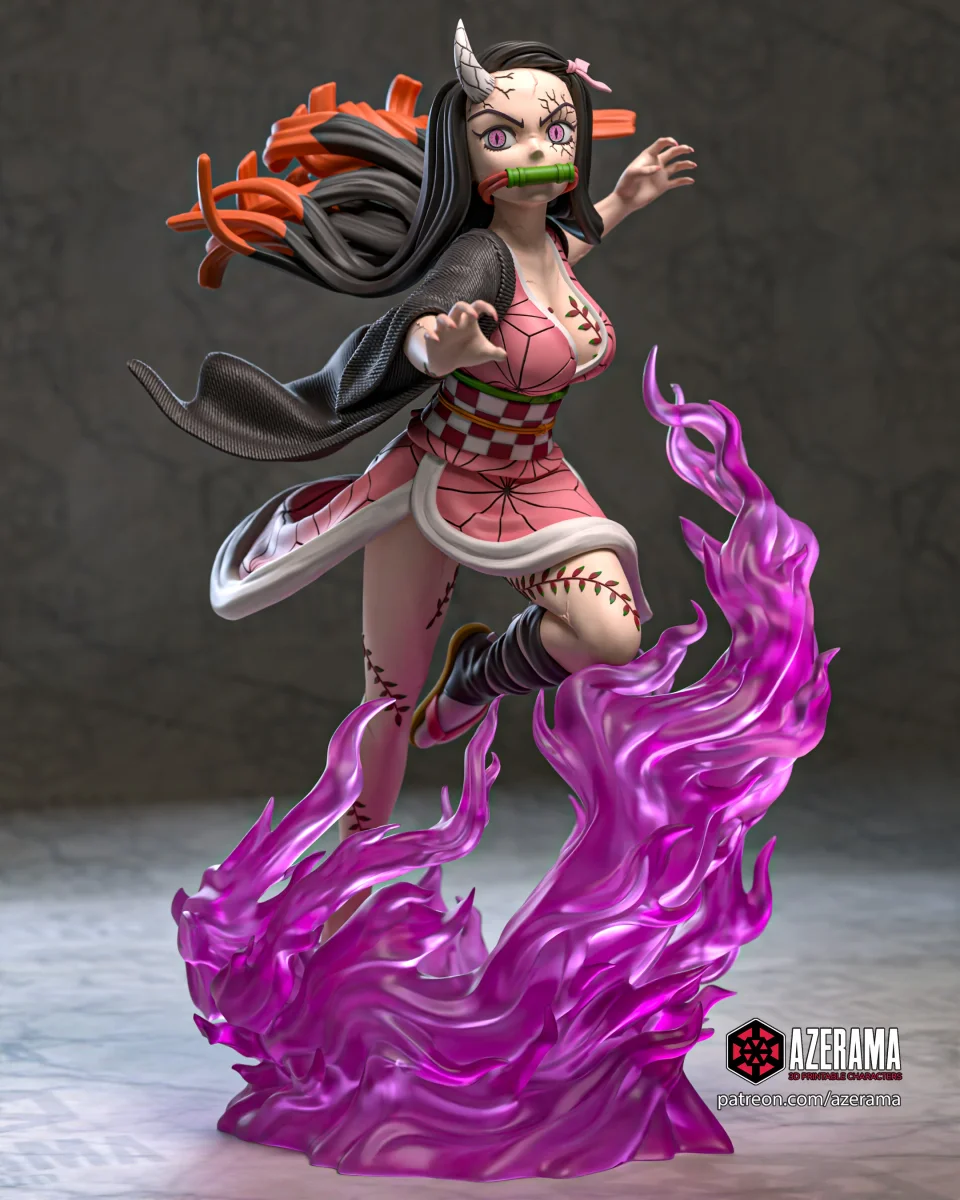Nezuko | Fan Art | 3D Printed Resin Model Garage Kit | *Un-Painted* | Azerama 2