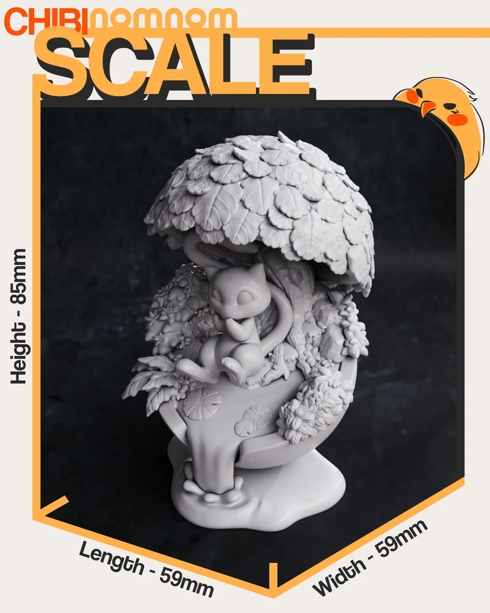 Chibi Mew | Fan Art | 3D Printed Resin Model Garage Kit | *Un-Painted* | Nomnom 4