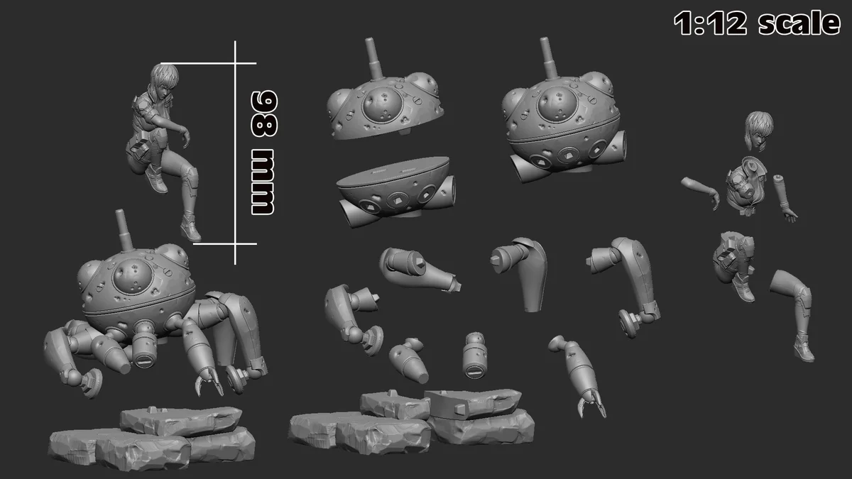 Motoko Kusanagi | Fan Art | 3D Printed Resin Model Garage Kit | *Un-Painted* | H3LL Creator 7