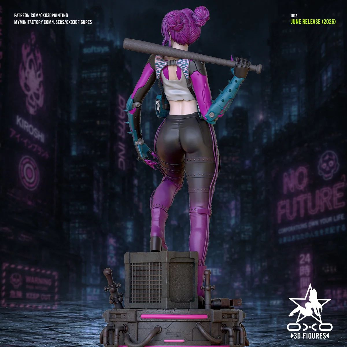 Rita CyberPunk | Fan Art | 3D Printed Resin Model Garage Kit | *Un-Painted* | OXO3D 4