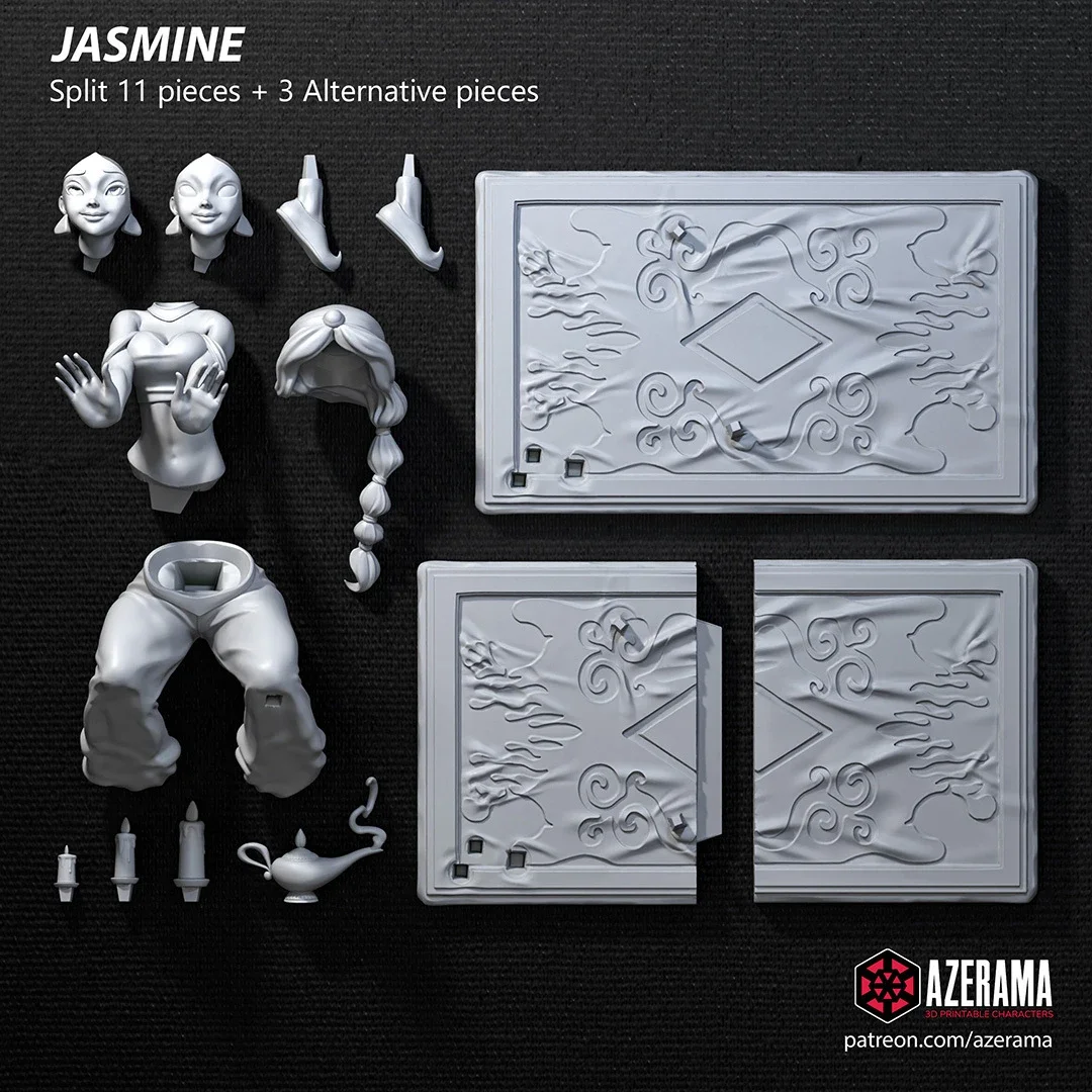Jasmine | Fan Art | 3D Printed Resin Model Garage Kit | *Un-Painted* | Azerama 3