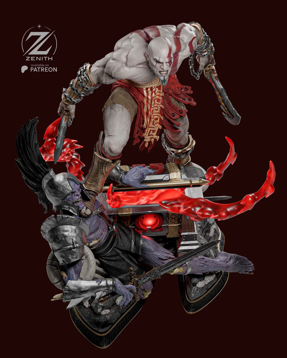 Kratos | Fan Art | 3D Printed Resin Model Garage Kit | *Un-Painted* | Zenith Studios 3