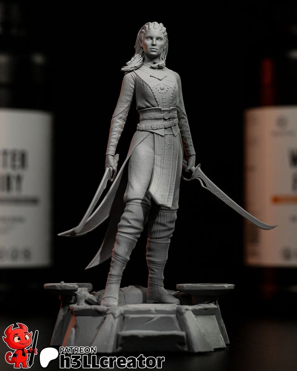 Jaheira | Fan Art | 3D Printed Resin Model Garage Kit | *Un-Painted* | H3LL Creator 5