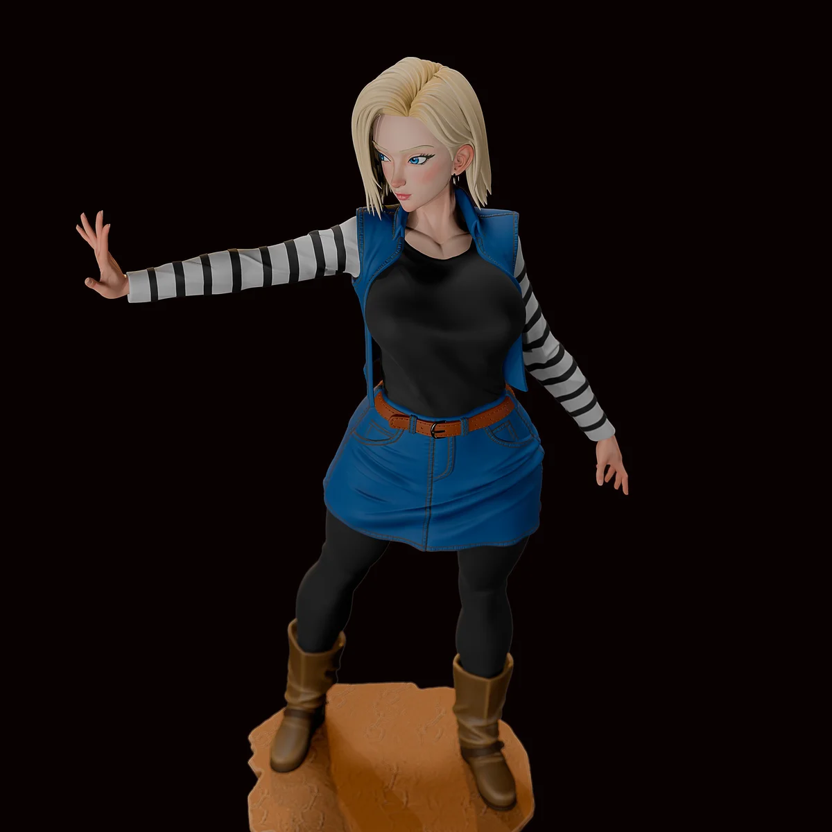 Android 18 | Fan Art | 3D Printed Resin Model Garage Kit | *Un-Painted* | Momoji 4