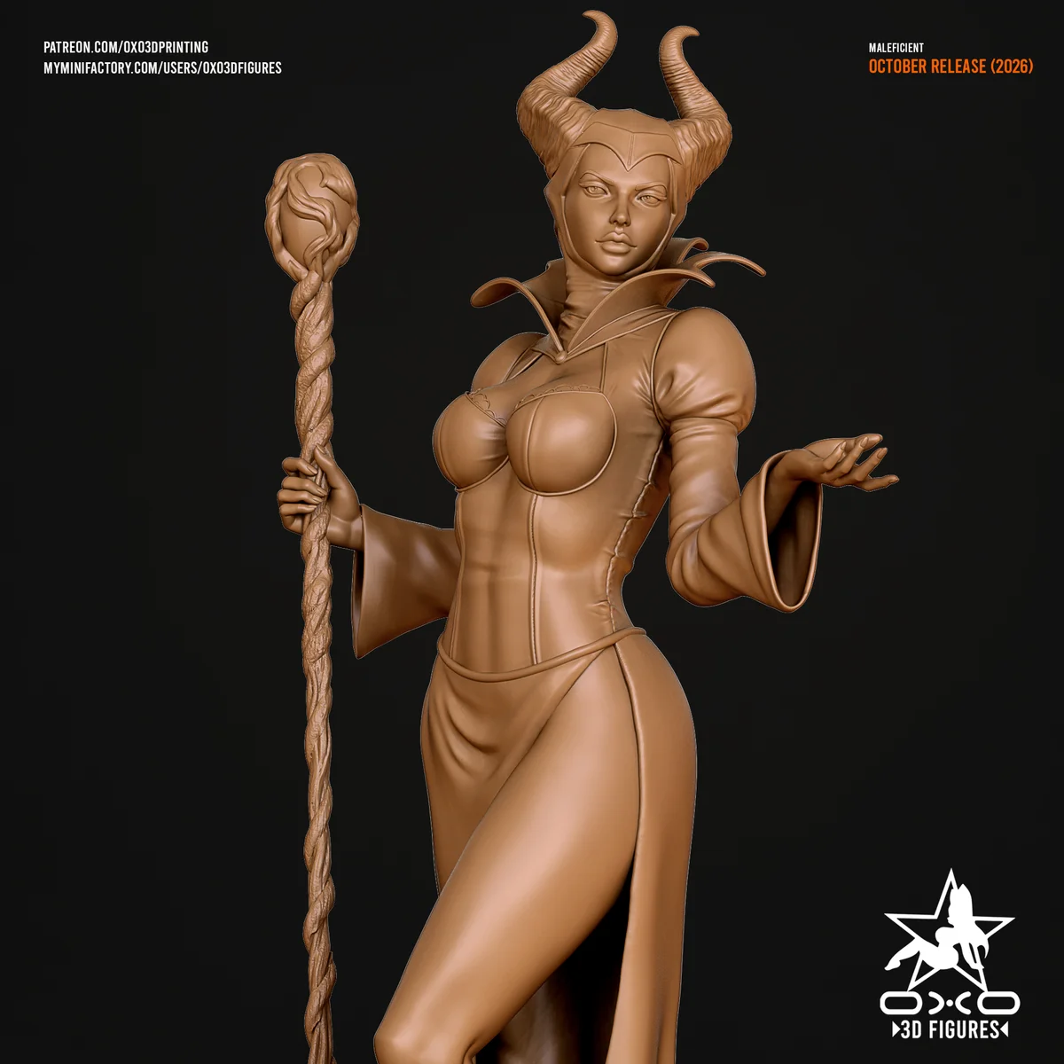 Maleficient | Fan Art | 3D Printed Resin Model Garage Kit | *Un-Painted* | OXO3D 9