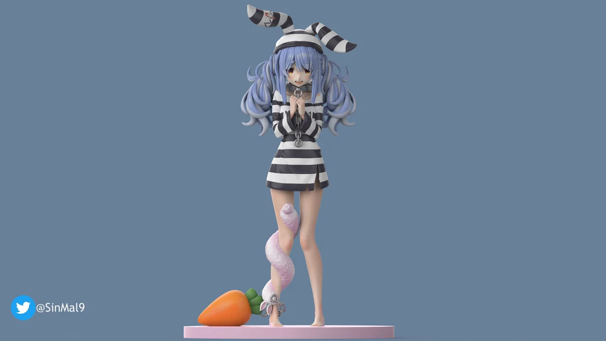 Usada Pekora: Jail Version | Fan Art | 3D Printed Resin Model Garage Kit | *Un-Painted* | Sin3Dstudio 4