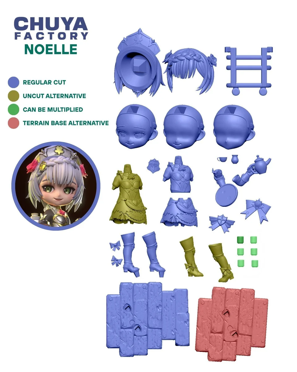 Chibi Noelle | Fan Art | 3D Printed Resin Model Garage Kit | *Un-Painted* | Chuya Factory 15