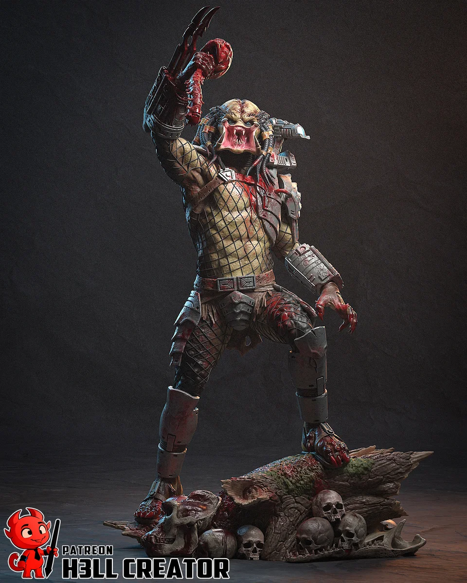 Predator | Fan Art | 3D Printed Resin Model Garage Kit | *Un-Painted* | H3LL Creator 4