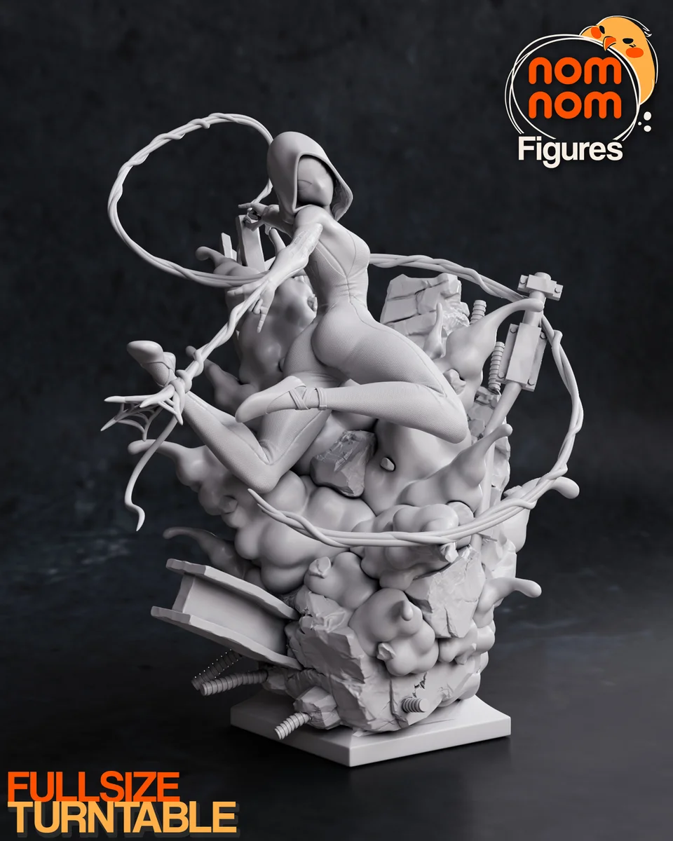 Spider Gwen | Fan Art | 3D Printed Resin Model Garage Kit | *Un-Painted* | Nomnom 6