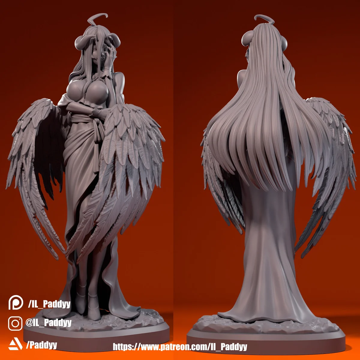 Albedo | Fan Art | 3D Printed Resin Model Garage Kit | *Un-Painted* | Il Paddyy 3