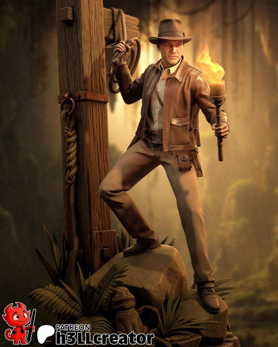 Indiana Jones | Fan Art | 3D Printed Resin Model Garage Kit | *Un-Painted* | H3LL Creator