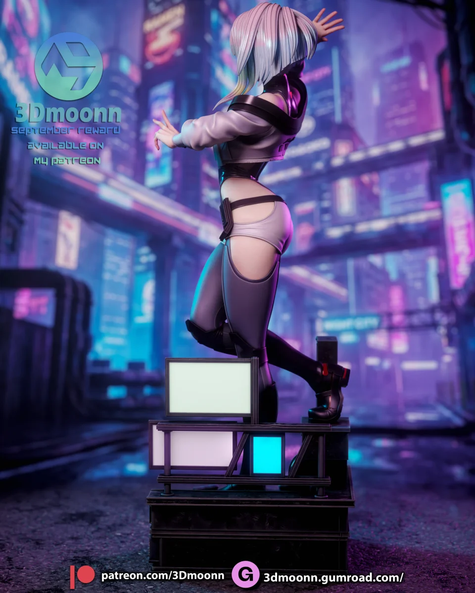 Lucy - Cyberpunk Edgerunners | Fan Art | 3D Printed Resin Model Garage Kit | *Un-Painted* | 3DMoonn 5