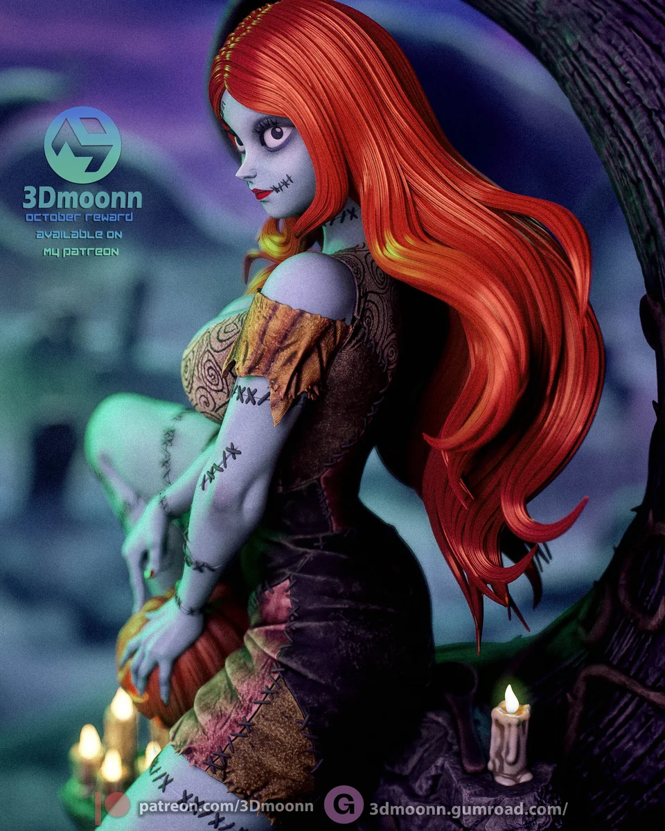 Sally | Fan Art | 3D Printed Resin Model Garage Kit | *Un-Painted* | 3DMoonn 6