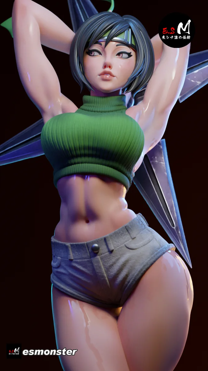 Yuffie | Fan Art | 3D Printed Resin Model Garage Kit | *Un-Painted* | ES Monster 5