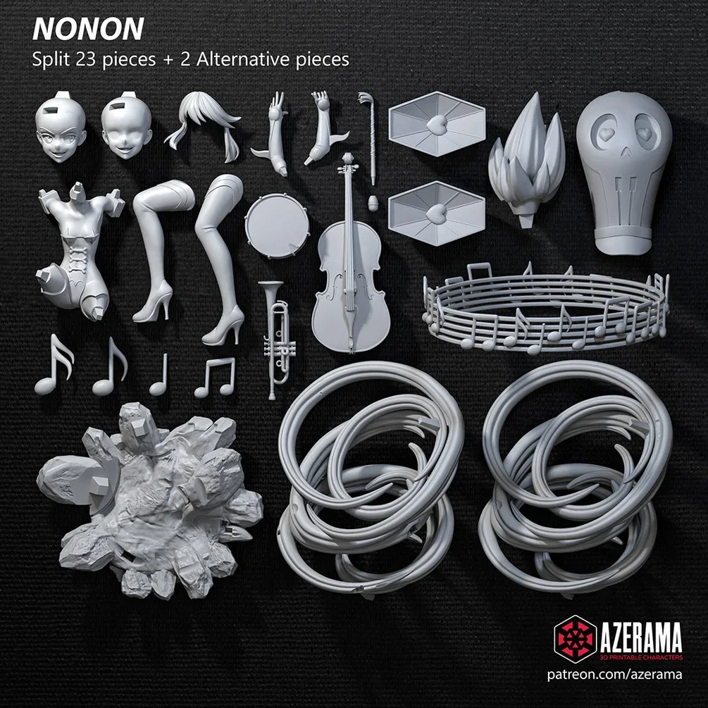Nonon Jakuzure | Fan Art | 3D Printed Resin Model Garage Kit | *Un-Painted* | Azerama 5