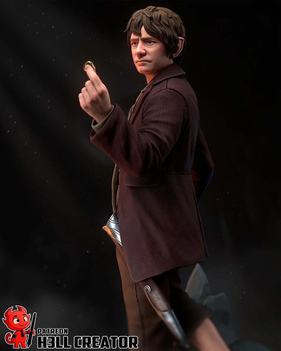 Bilbo Baggins | Fan Art | 3D Printed Resin Model Garage Kit | *Un-Painted* | H3LL Creator 3