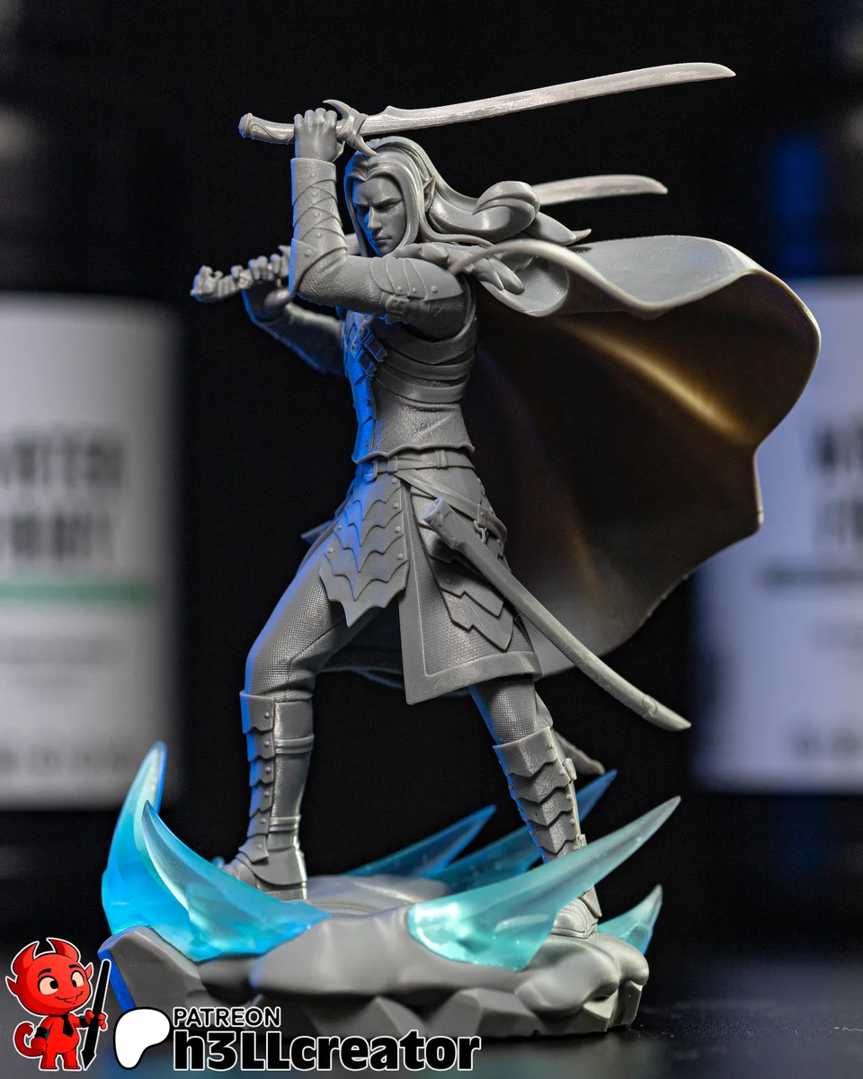 Drizzt Do'urden | Fan Art | 3D Printed Resin Model Garage Kit | *Un-Painted* | H3LL Creator 6