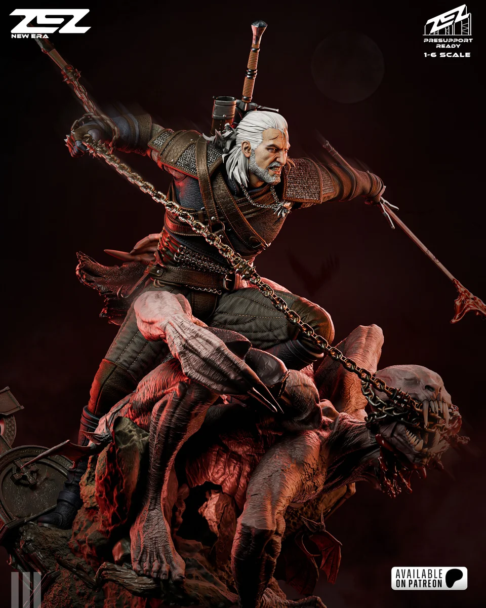 Geralt | Fan Art | 3D Printed Resin Model Garage Kit | *Un-Painted* | ZEZ Studio 7