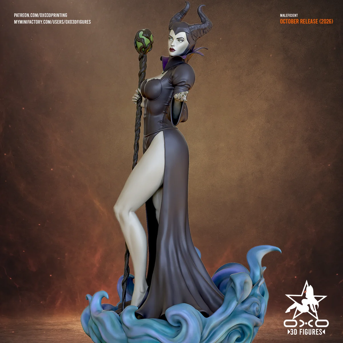Maleficient | Fan Art | 3D Printed Resin Model Garage Kit | *Un-Painted* | OXO3D 5