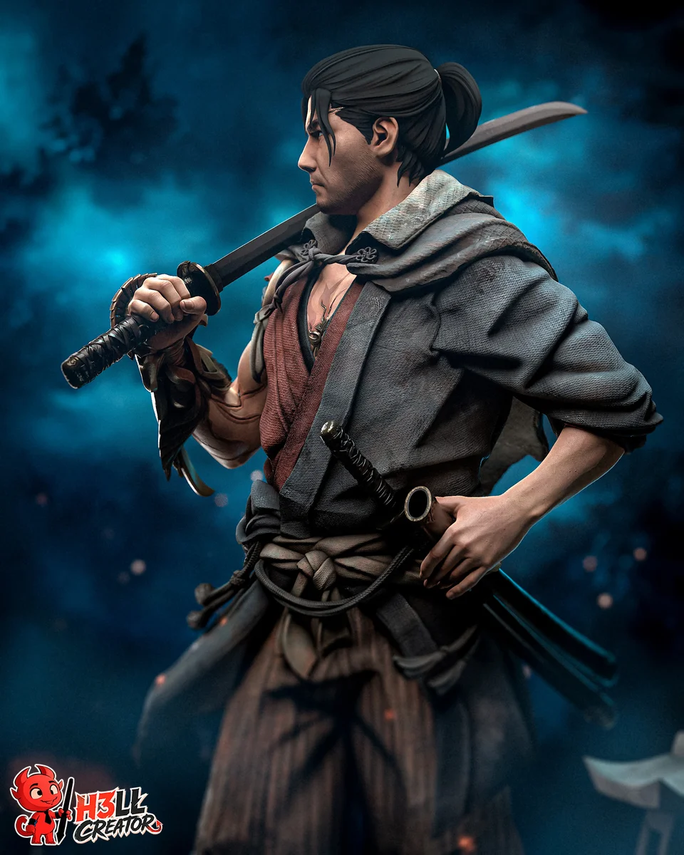 Musashi | Fan Art | 3D Printed Resin Model Garage Kit | *Un-Painted* | H3LL Creator 5