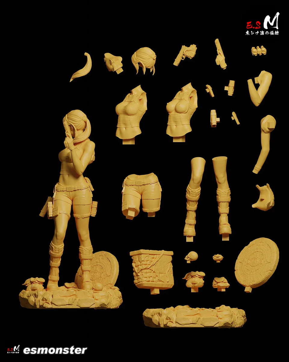 Lara Croft | Fan Art | 3D Printed Resin Model Garage Kit | *Un-Painted* | ES Monster 4