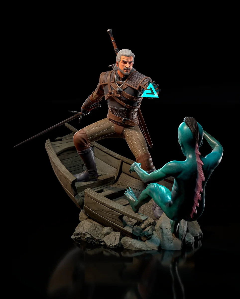 Geralt of Rivia | Fan Art | 3D Printed Resin Model Garage Kit | *Un-Painted* | H3LL Creator