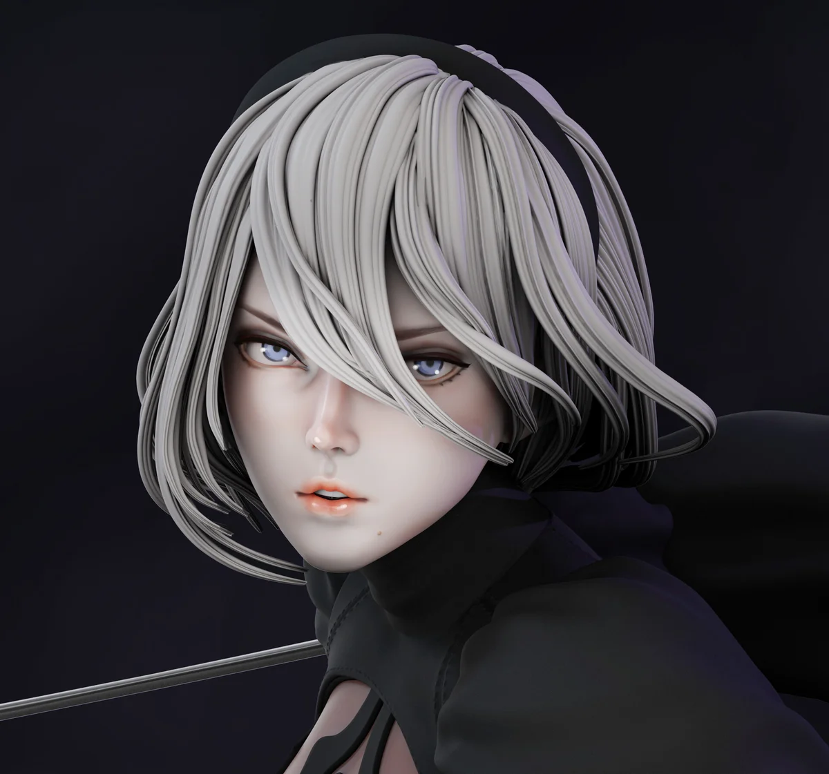2B | Fan Art | 3D Printed Resin Model Garage Kit | *Un-Painted* | Nympha3D 7