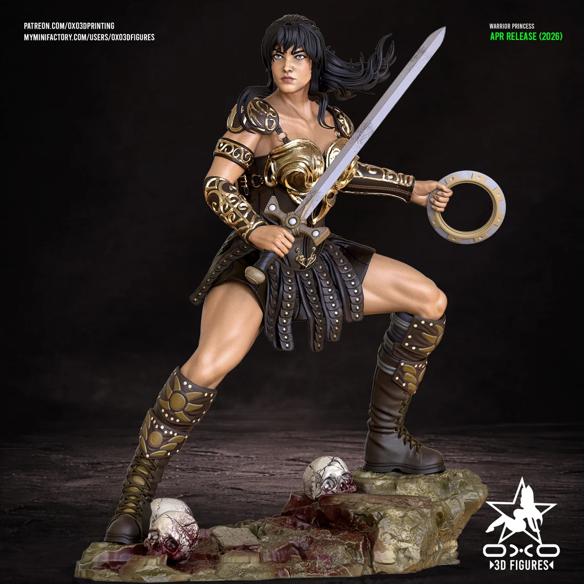 Warrior Princess | Fan Art | 3D Printed Resin Model Garage Kit | *Un-Painted* | OXO3D 3