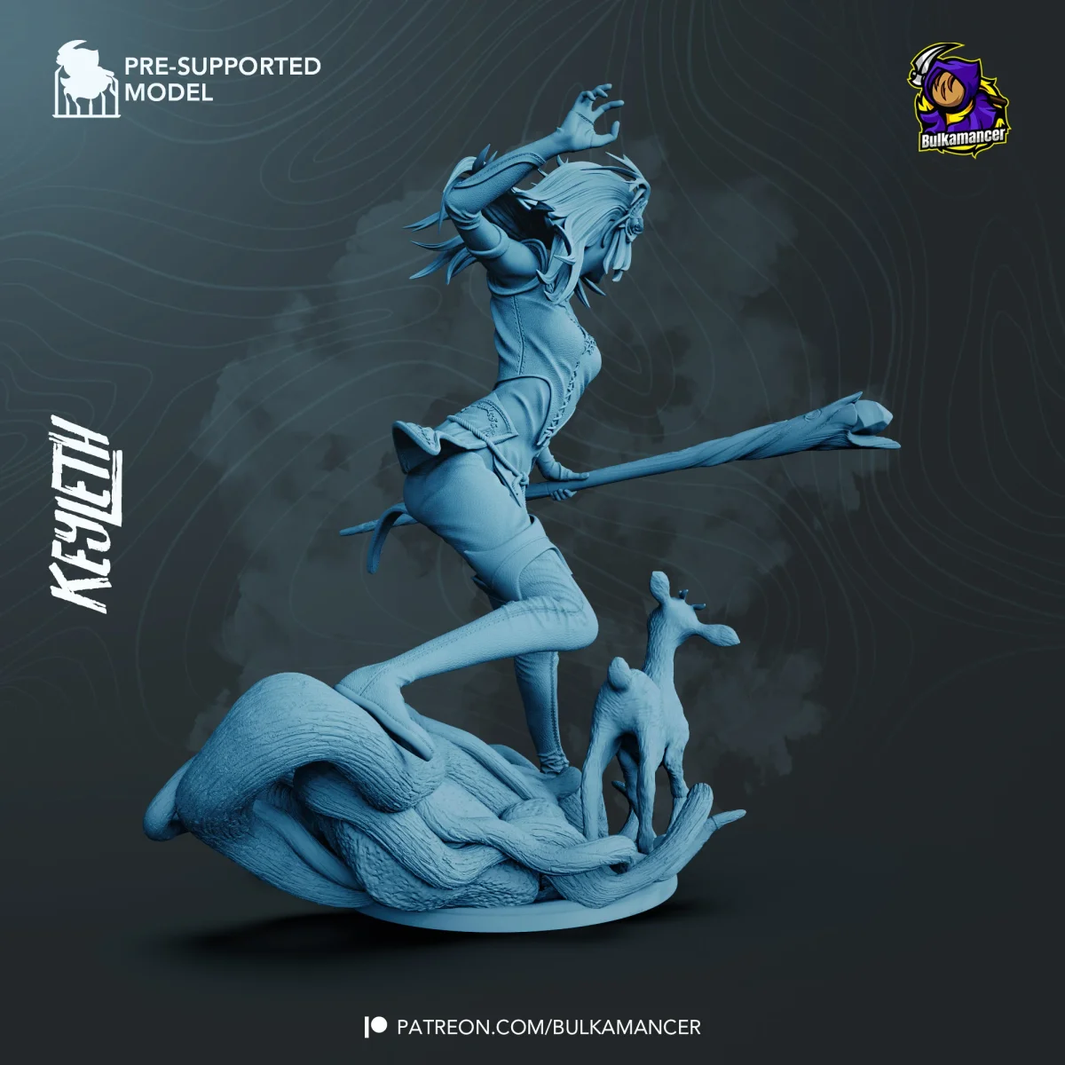 Keyleth | Fan Art | 3D Printed Resin Model Garage Kit | *Un-Painted* | Bulkamancer 3