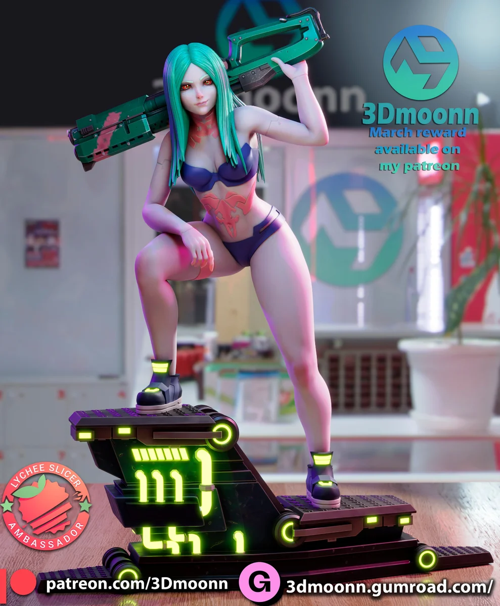 Rebecca | Fan Art | 3D Printed Resin Model Garage Kit | *Un-Painted* | 3DMoon 5