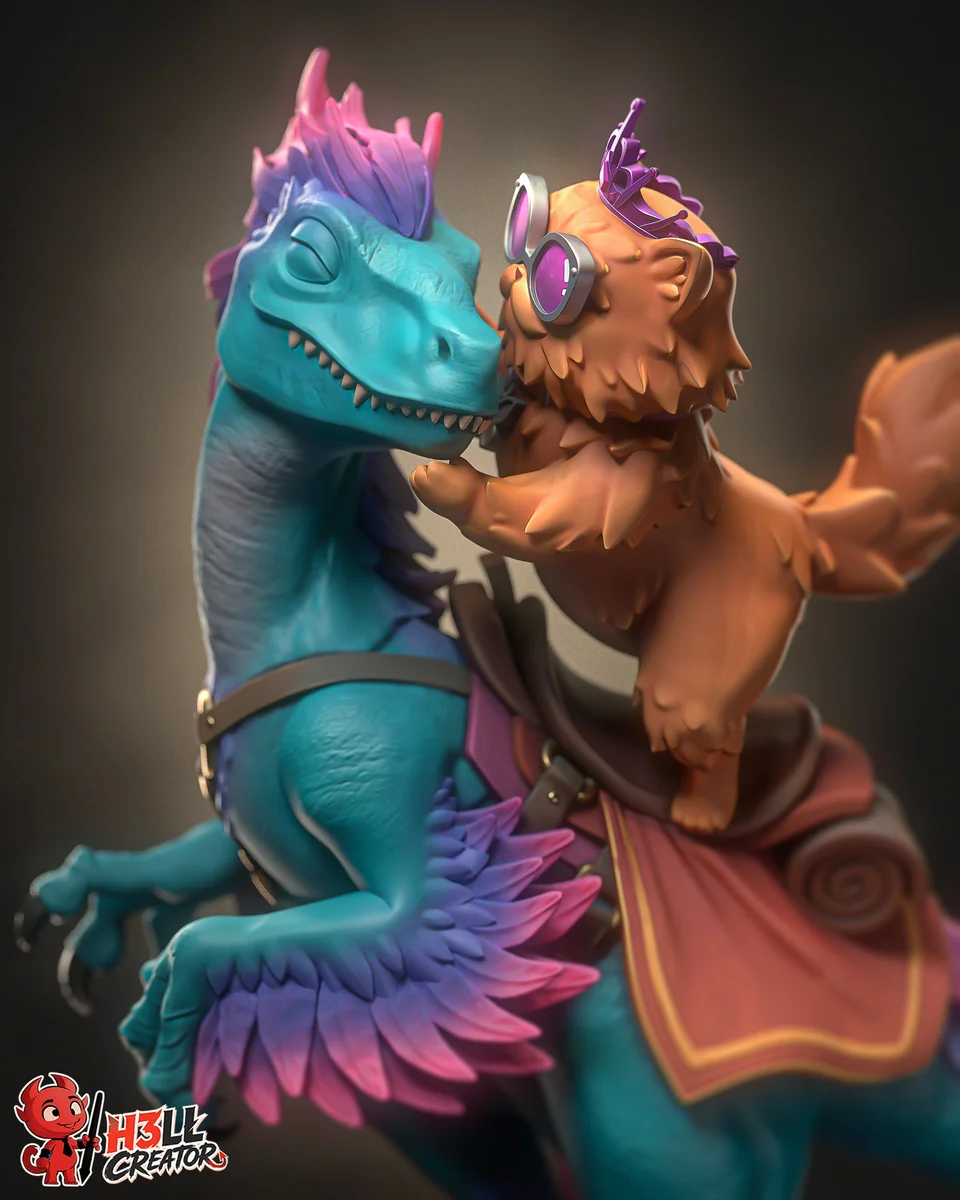 Mongo and Princess Donut | Fan Art | 3D Printed Resin Model Garage Kit | *Un-Painted* | H3LL Creator 4