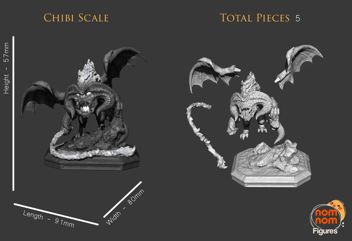 Chibi Balrog | Fan Art | 3D Printed Resin Model Garage Kit | *Un-Painted* | Nomnom 8