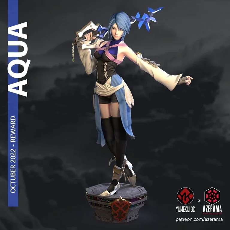 Aqua - Kingdom Hearts | Fan Art | 3D Printed Resin Model Garage Kit | *Un-Painted* | Azerama