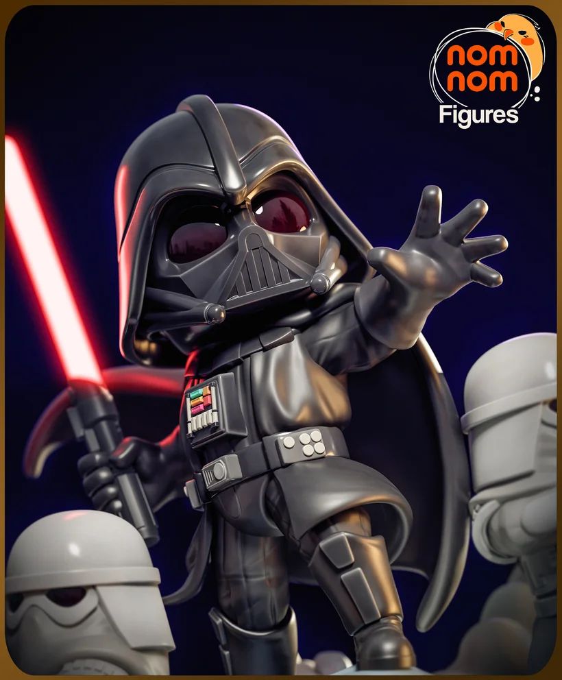 Chibi Darth Vader | Fan Art | 3D Printed Resin Model Garage Kit | *Un-Painted* | Nomnom