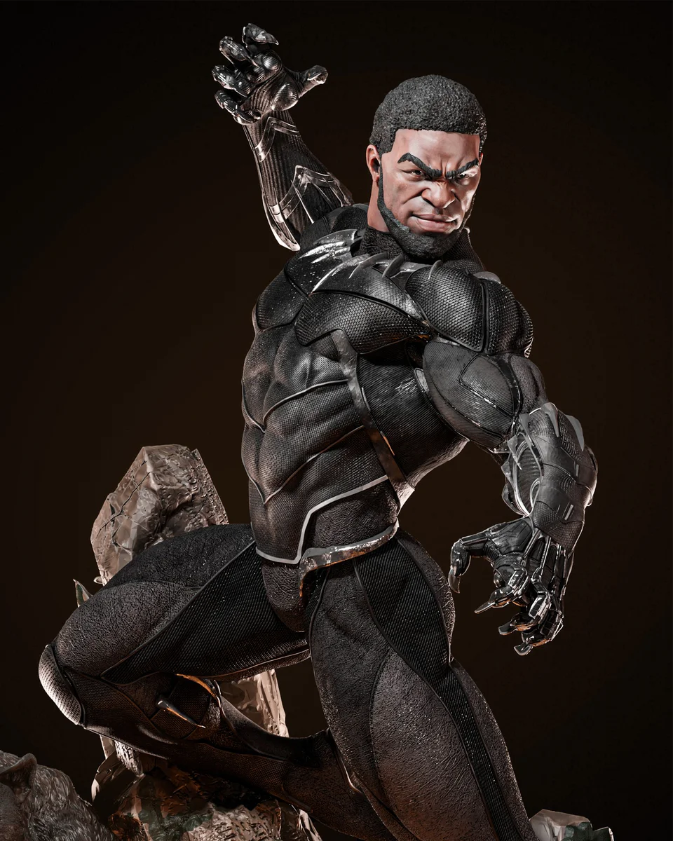 Black Panther | Fan Art | 3D Printed Resin Model Garage Kit | *Un-Painted* | ZEZ Studio 3