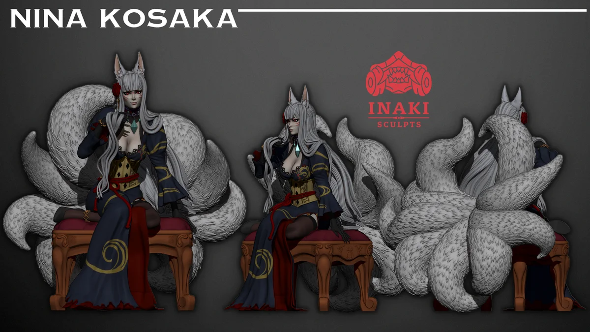 Nina Kosaka | Fan Art | 3D Printed Resin Model Garage Kit | *Un-Painted* | Inaki Sculpts 5