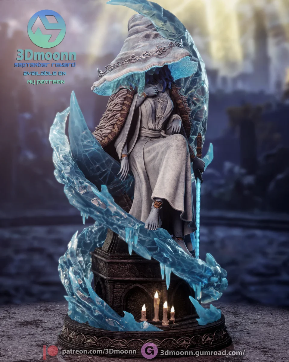 Ranni The Witch | Fan Art | 3D Printed Resin Model Garage Kit | *Un-Painted* | 3DMoonn 5