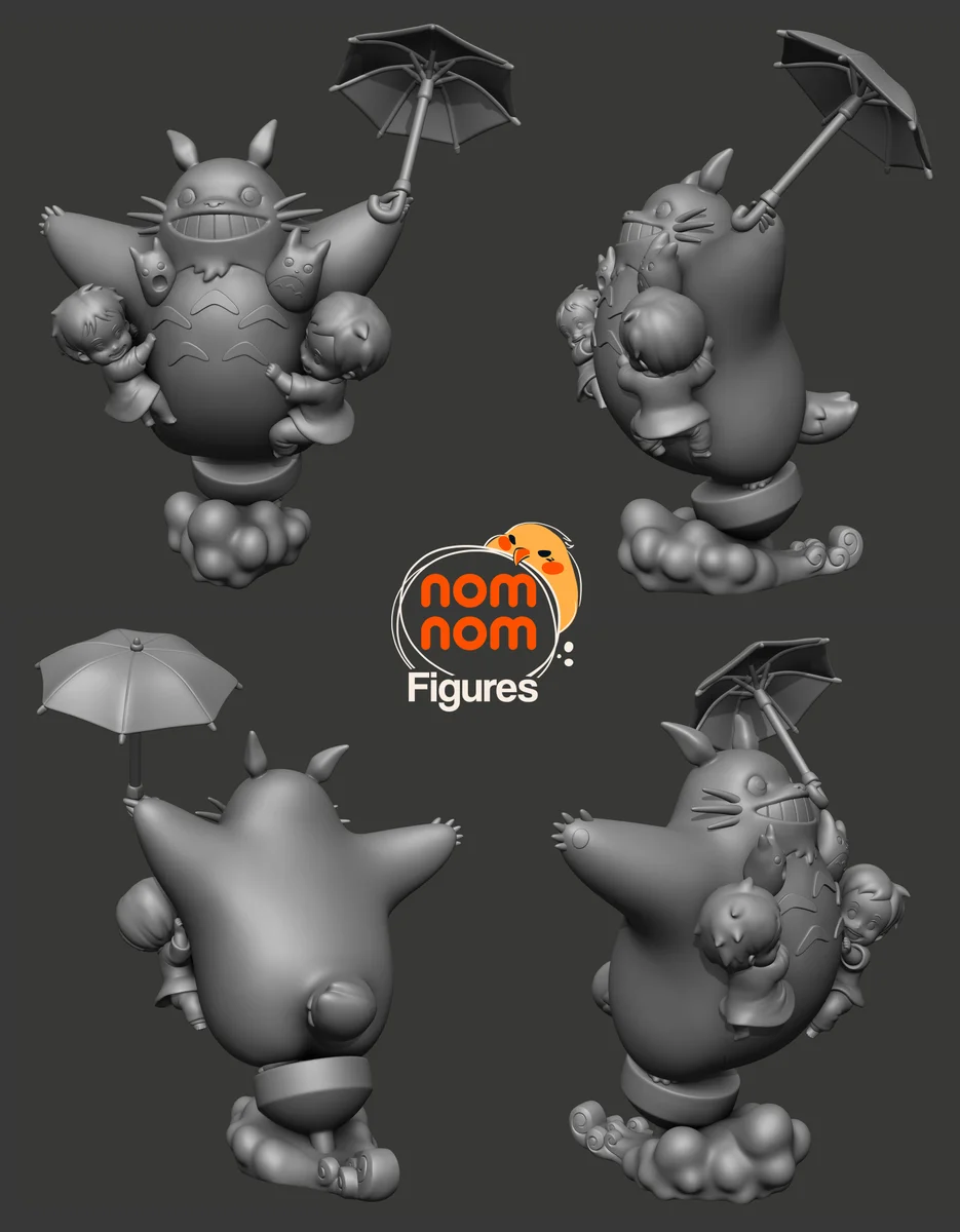 Chibi - My Neighbour Totoro | Fan Art | 3D Printed Resin Model Garage Kit | *Un-Painted* | Nomnom 4