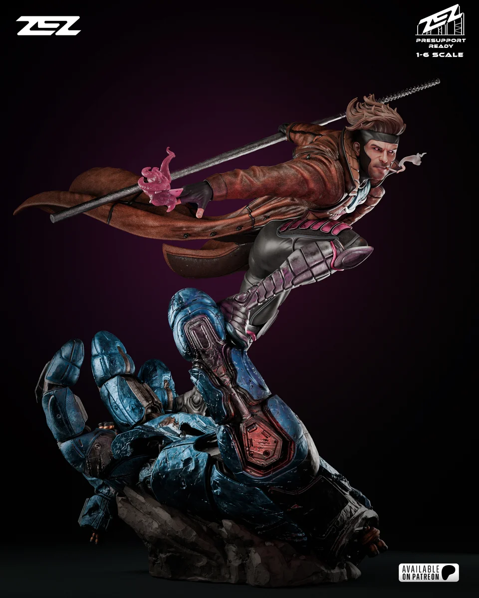Gambit | Fan Art | 3D Printed Resin Model Garage Kit | *Un-Painted* | ZEZ Studio 6