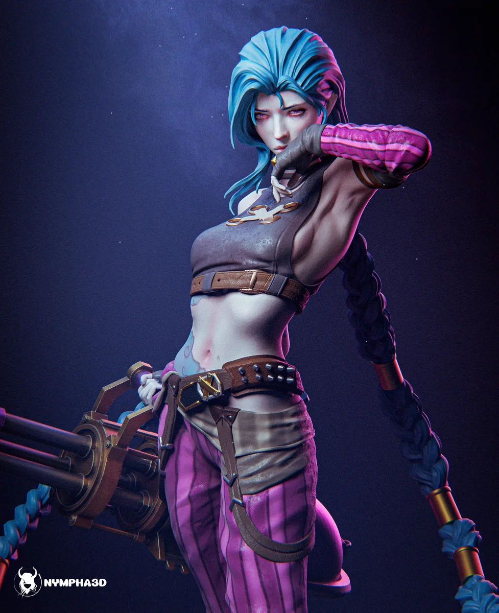 Jinx | Fan Art | 3D Printed Resin Model Garage Kit | *Un-Painted* | Nympha3D 6