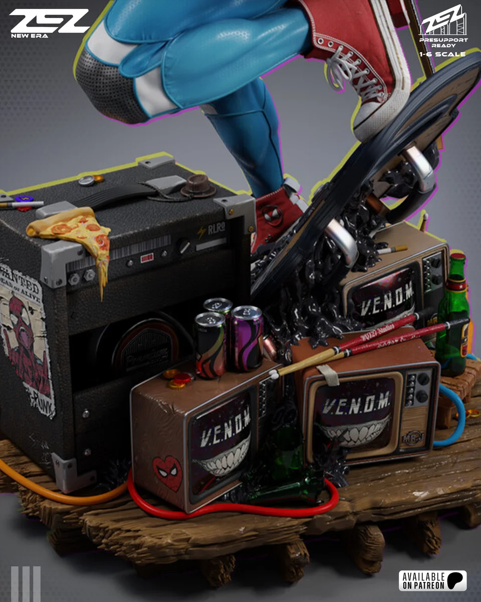 Spider-Punk | Fan Art | 3D Printed Resin Model Garage Kit | *Un-Painted* | ZEZ Studio 9