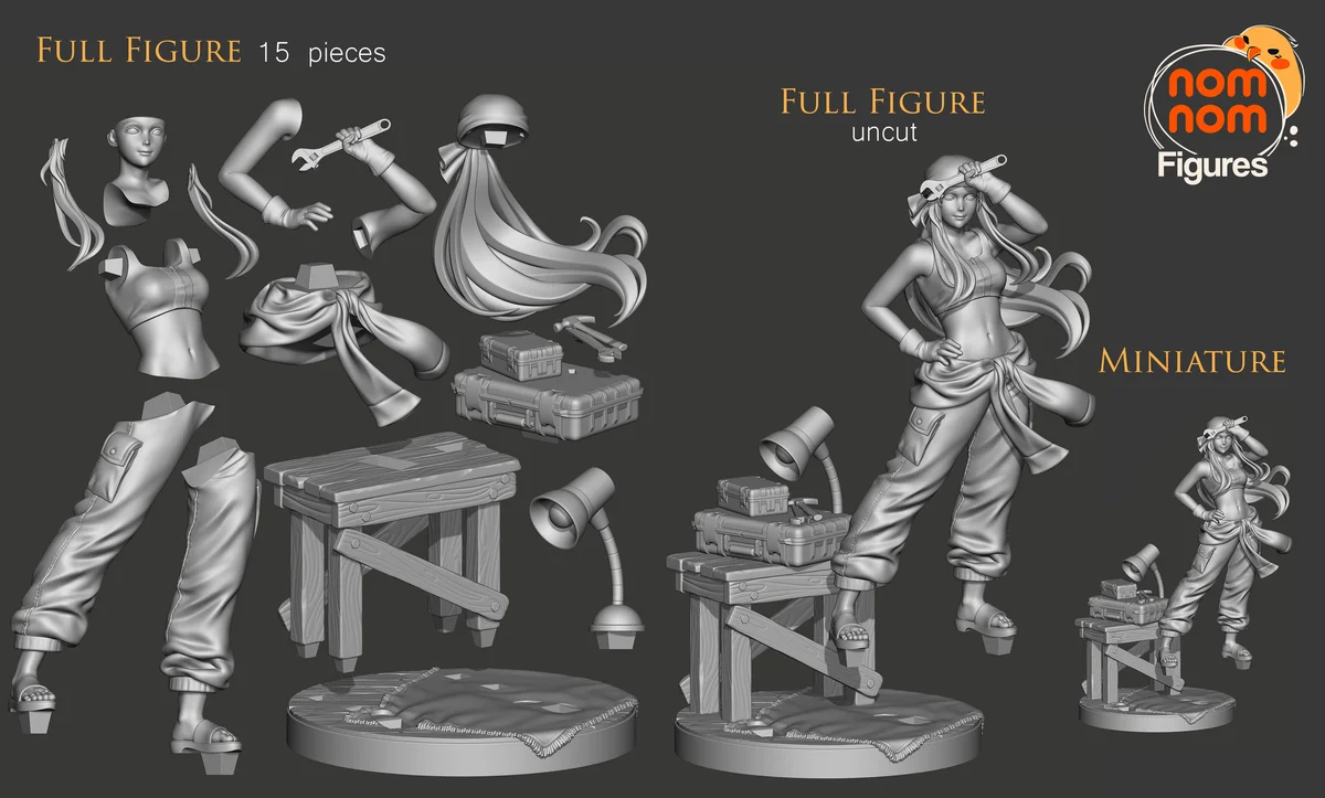 Winry Rockbell | Fan Art | 3D Printed Resin Model Garage Kit | *Un-Painted* | Nomnom 3