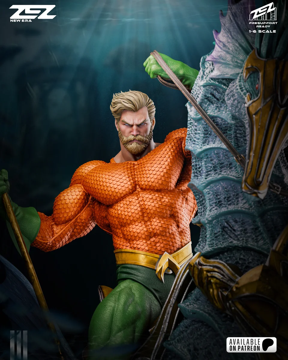 Aquaman | Fan Art | 3D Printed Resin Model Garage Kit | *Un-Painted* | ZEZ Studio 15
