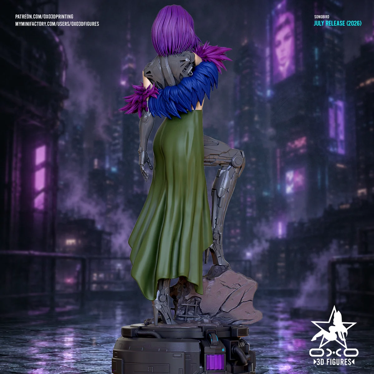 Songbird Cyberpunk | Fan Art | 3D Printed Resin Model Garage Kit | *Un-Painted* | OXO3D 4