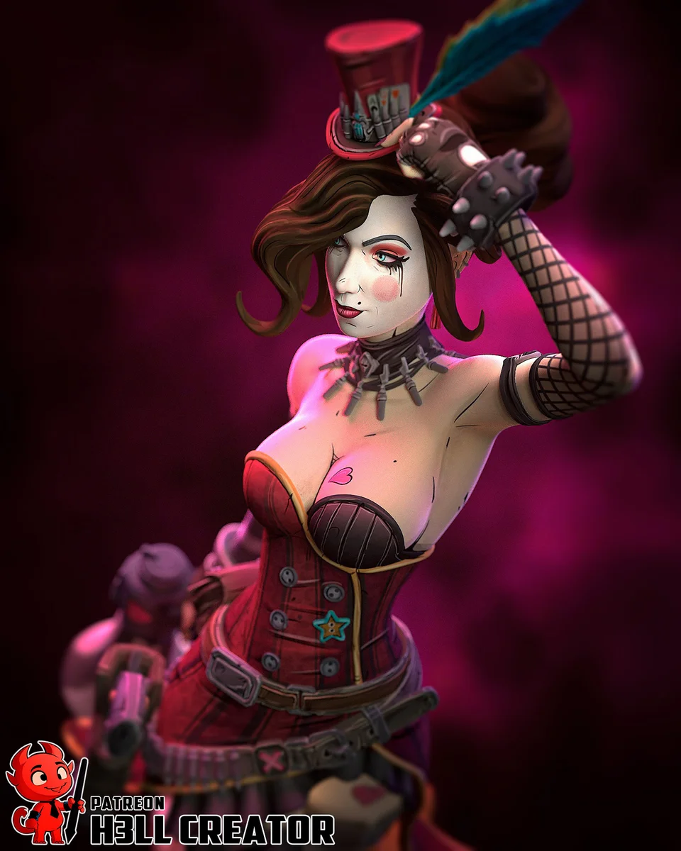 Mad Moxxi | Fan Art | 3D Printed Resin Model Garage Kit | *Un-Painted* | H3LL Creator 8