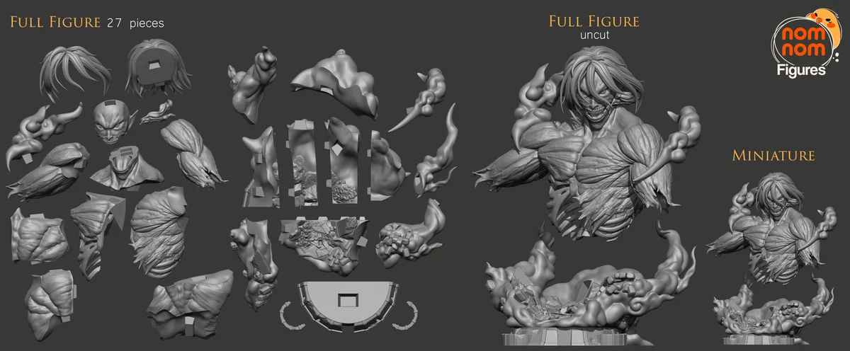 Titan Eren & Mikasa | Fan Art | 3D Printed Resin Model Garage Kit | *Un-Painted* | Nomnom 3