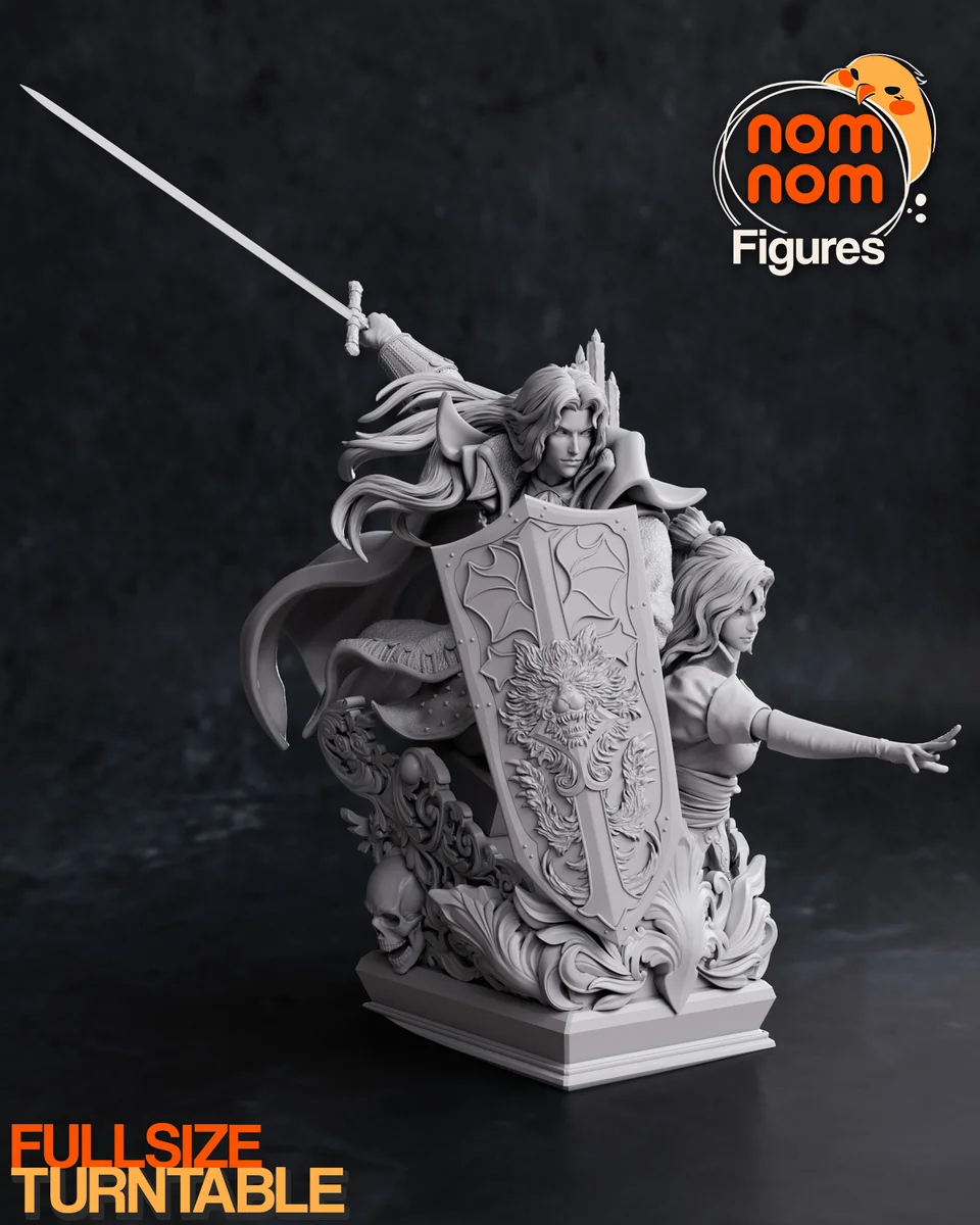 Alucard x Maria | Fan Art | 3D Printed Resin Model Garage Kit | *Un-Painted* | Nomnom 6