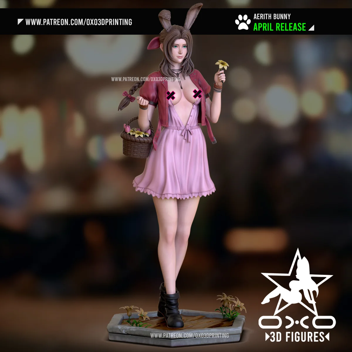 Aerith | Fan Art | 3D Printed Resin Model Garage Kit | *Un-Painted* | OXO3D 7