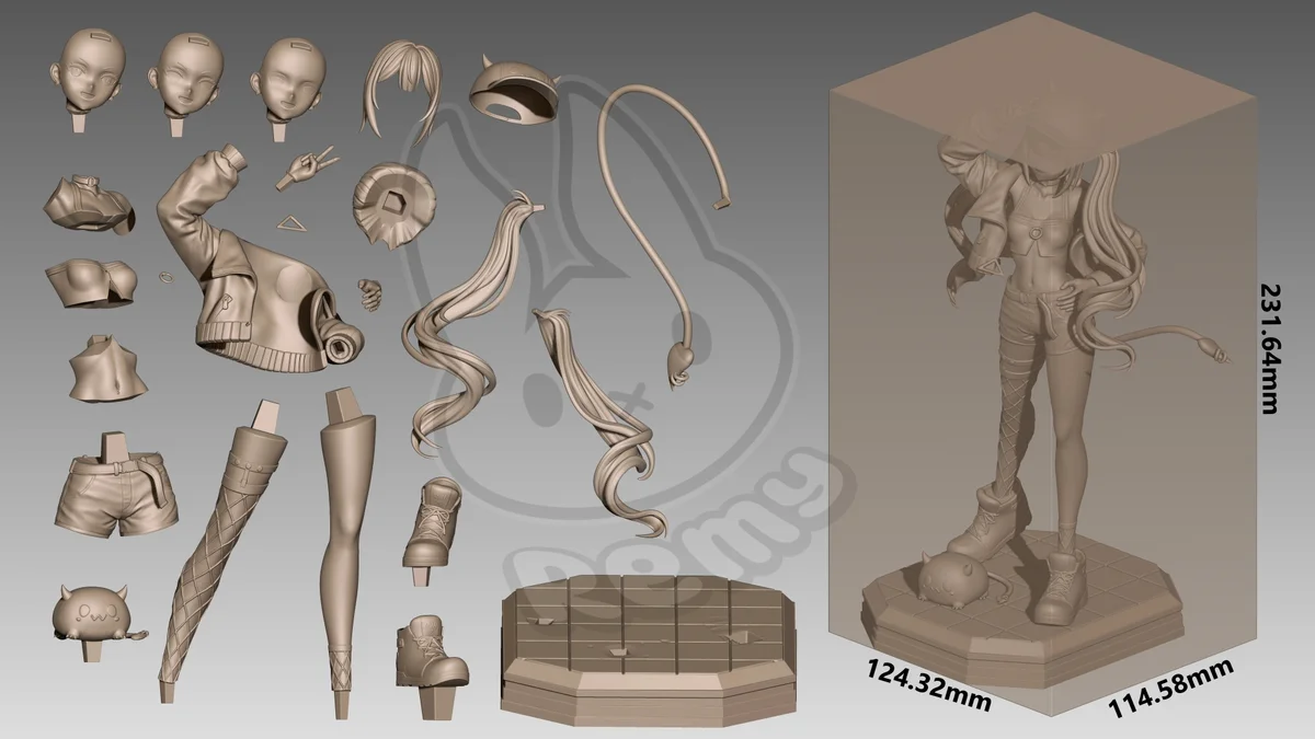 Tokoyami Towa | Fan Art | 3D Printed Resin Model Garage Kit | *Un-Painted* | Remy Sculpts 7